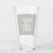 Schoolbuschauffeur omdat studenten helden nodig he glas (Achterkant)