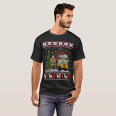 Schoolbuschauffeur Rendier Kerstman Hoed Horrorker T-shirt (Voorkant volledig)