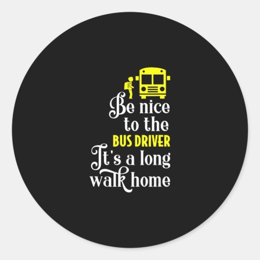 schoolbuschauffeur ronde sticker (Voorkant)