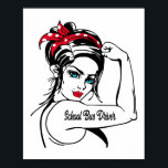 Schoolbuschauffeur Rosie de riveter omhoog Poster<br><div class="desc">In dit grappige ontwerp van de schoolbuschauffeur staat "schoolbuschauffeur".</div>