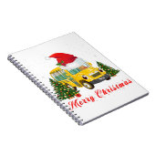 Schoolbuschauffeur santa hat merry kerst notitieboek (Rechterzijde)