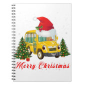 Schoolbuschauffeur santa hat merry kerst notitieboek (Voorkant)