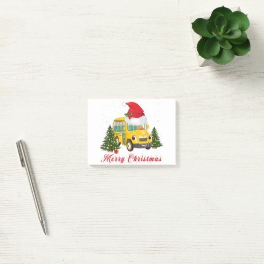 Schoolbuschauffeur santa hat merry kerst post-it® notes (Kantoor)