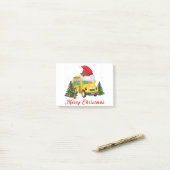 Schoolbuschauffeur santa hat merry kerst post-it® notes (Op bureau)
