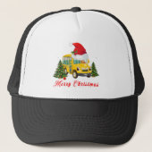 Schoolbuschauffeur santa hat merry kerst trucker pet (Voorkant)