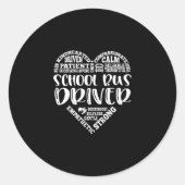Schoolbuschauffeur, schoolbusbestuurder ronde sticker (Voorkant)