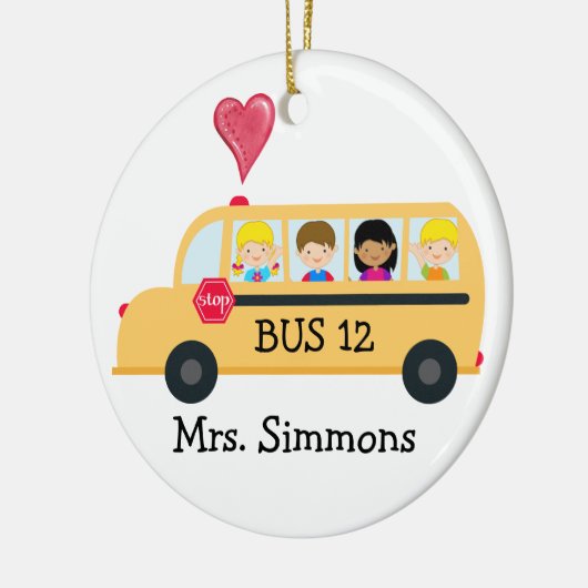 Schoolbuschauffeur - SRF Keramisch Ornament (Links)