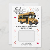 Schoolbuschauffeur Valentijnsdag cadeaukaarthouder Bedankkaart (Voorkant)