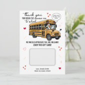 Schoolbuschauffeur Valentijnsdag cadeaukaarthouder Bedankkaart (Staand voorkant)