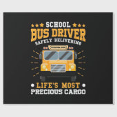 Schoolbuschauffeur veilig leveren cadeaupapier (Vlak)