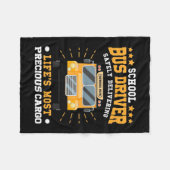 Schoolbuschauffeur veilig leveren fleece deken (Voorkant (Horizontaal))