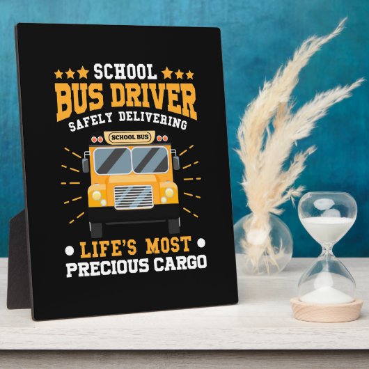 Schoolbuschauffeur veilig leveren fotoplaat (Zijkant)