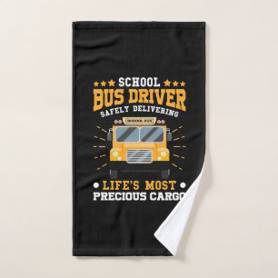 Schoolbuschauffeur veilig leveren handdoek