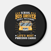 Schoolbuschauffeur veilig leveren magneet (Voorkant)
