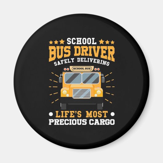 Schoolbuschauffeur veilig leveren magneet (Voorkant)