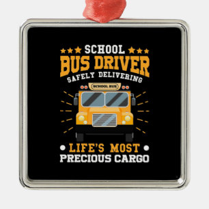 Schoolbuschauffeur veilig leveren metalen ornament