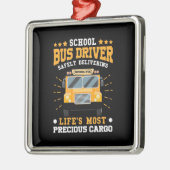 Schoolbuschauffeur veilig leveren metalen ornament (Links)