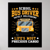 Schoolbuschauffeur veilig leveren poster (Voorkant)