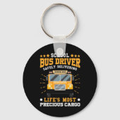 Schoolbuschauffeur veilig leveren sleutelhanger (Voorkant)