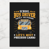Schoolbuschauffeur veilig leveren voedselcontainer etiket (Enkel label)