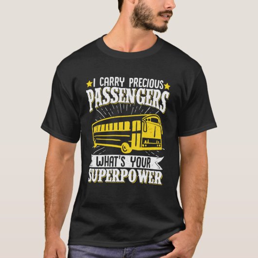 Schoolbuschauffeur Vintage Ik draag kostbare Passe T-shirt (Voorkant)