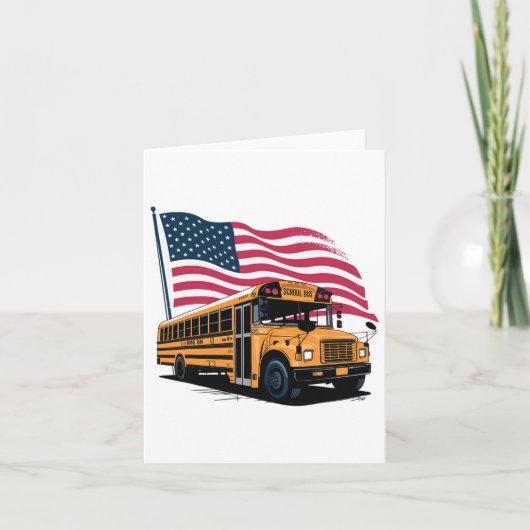 Schoolbuschauffeur Vlag van de VS Kaart (Voorkant)