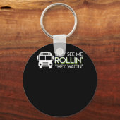 Schoolbuschauffeur zie me Rollin Waitin Sleutelhanger (Voorkant)