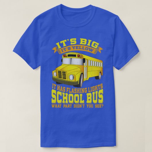 Schoolbuschauffeur zijn grote gele kleur t-shirt (Design voorkant)