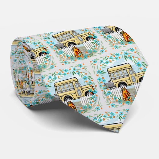 schoolbusdag stropdas (Opgerold)