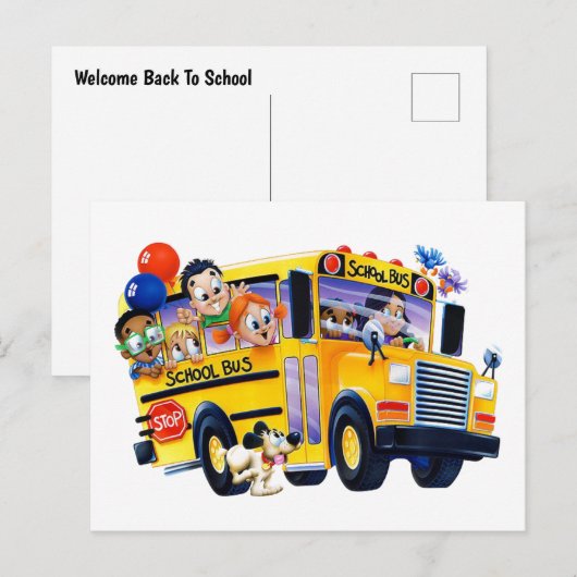 Schoolbuskinderen Briefkaart (Voorkant / Achterkant)