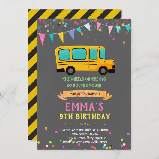 Schoolbusmeisje Kaart (Voorkant / Achterkant)