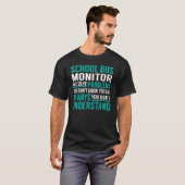 Schoolbusmonitor lost problemen op t-shirt (Voorkant volledig)