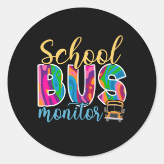 schoolbusmonitor ronde sticker