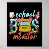 Schoolbusmonitor Schoolbuschauffeur Terug naar sch Poster (Voorkant)
