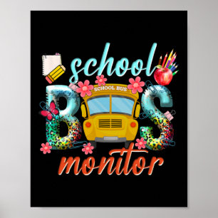 Schoolbusmonitor Schoolbuschauffeur Terug naar sch Poster