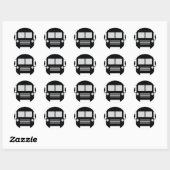 schoolbuspictogram ronde sticker (Vel)