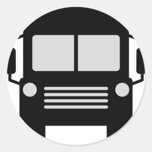 schoolbuspictogram ronde sticker