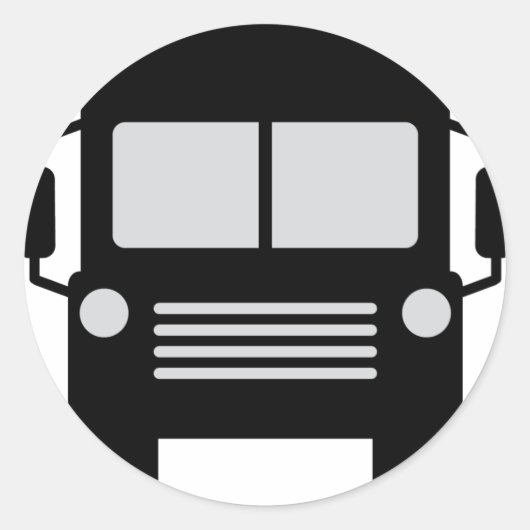 schoolbuspictogram ronde sticker (Voorkant)