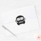 schoolbuspictogram ronde sticker (Envelop)