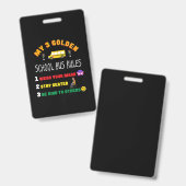 schoolbusregels voor studenten Funny School Bus Badge (Voor- en achterkant)