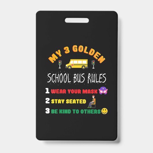 schoolbusregels voor studenten Funny School Bus Badge (Voorzijde)