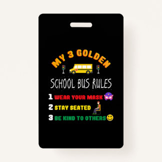 schoolbusregels voor studenten Funny School Bus Badge