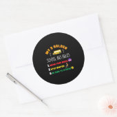 schoolbusregels voor studenten Funny School Bus Ronde Sticker (Envelop)