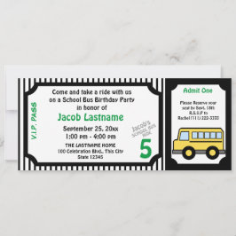 Schoolbusrit Geboortedag Bus Ticket Kaart