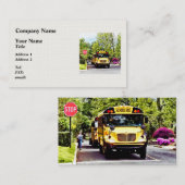 schoolbussen op stoppen in lente visitekaartje (Voorkant / Achterkant)