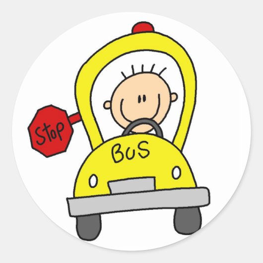 Schoolbussticker Ronde Sticker (Voorkant)