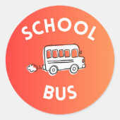Schoolbussticker voor kinderen ronde sticker (Voorkant)