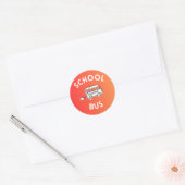 Schoolbussticker voor kinderen ronde sticker (Envelop)