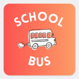 Schoolbussticker voor kinderen vierkante sticker