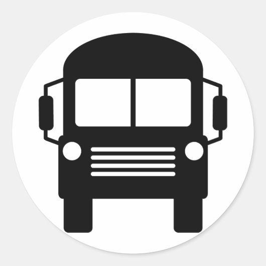 schoolbusteken ronde sticker (Voorkant)